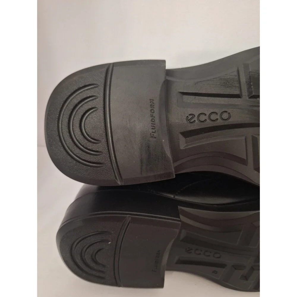 Ecco Helsinki 2 Apron Toe Slip-on Black Leather Loafers Mens Size 8/8.5 EU 42